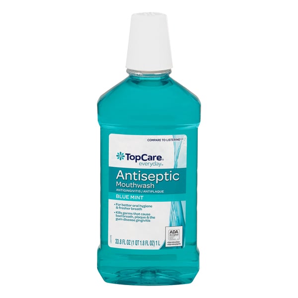 TopCare Antiseptic Mouthwash Blue Mint 33.8 fl oz