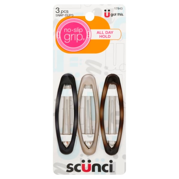 Scunci No Slip Grip Large Snap Clips Oval