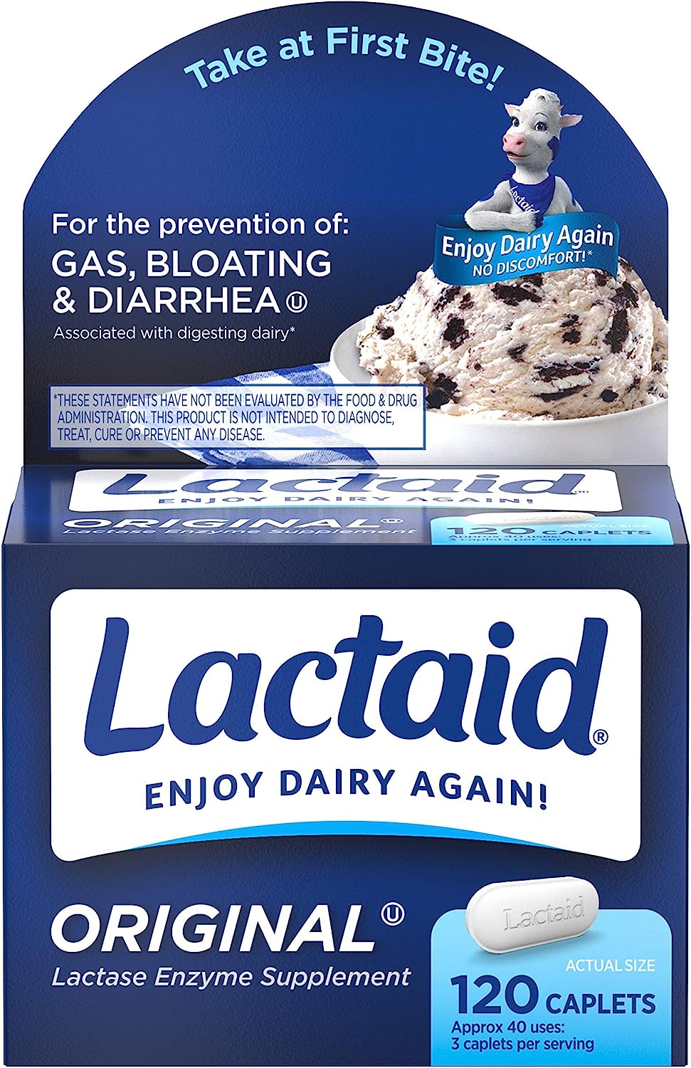 Lactaid Original Strength Lactose Intolerance Relief Caplets With Natural Lactase Enzyme
