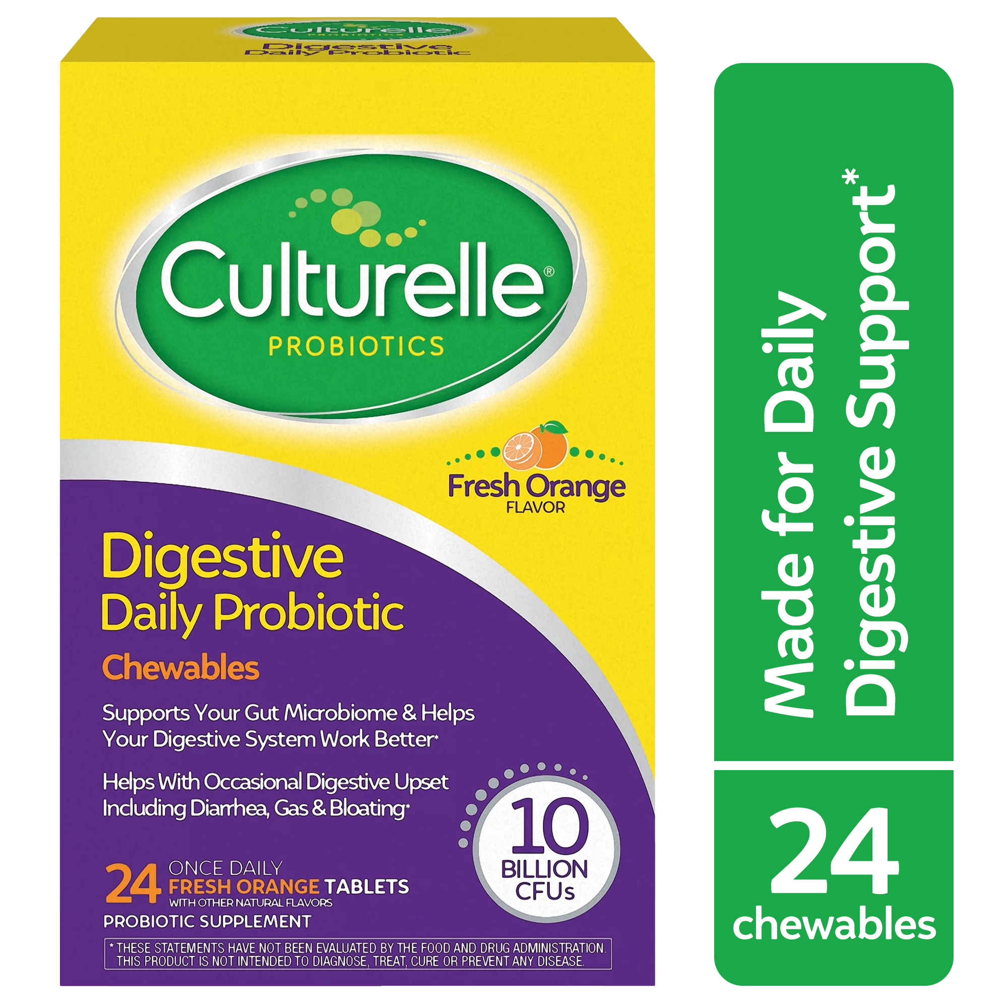 Culturelle Digestive Health, Daily Probiotic, Adult Chewable, Orange, 24ct