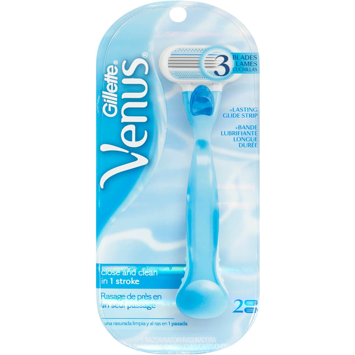 Gillette Venus Smooth Women's Razor Handle + 2 Blade Refills