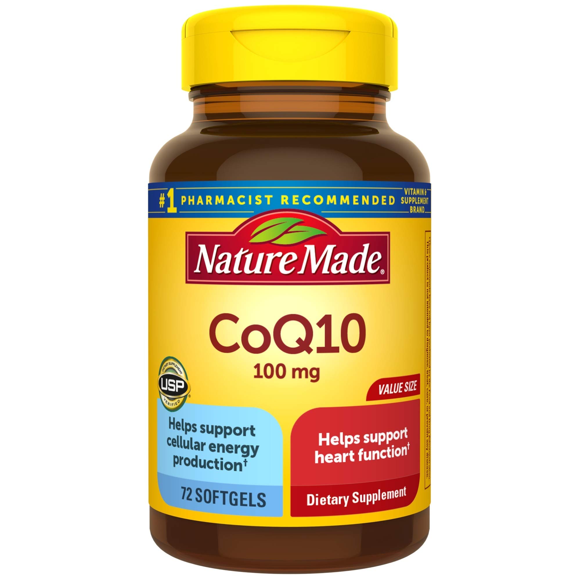 Nature Made CoQ10 100 Mg Softgels, 72 Count Value Size For Heart Health