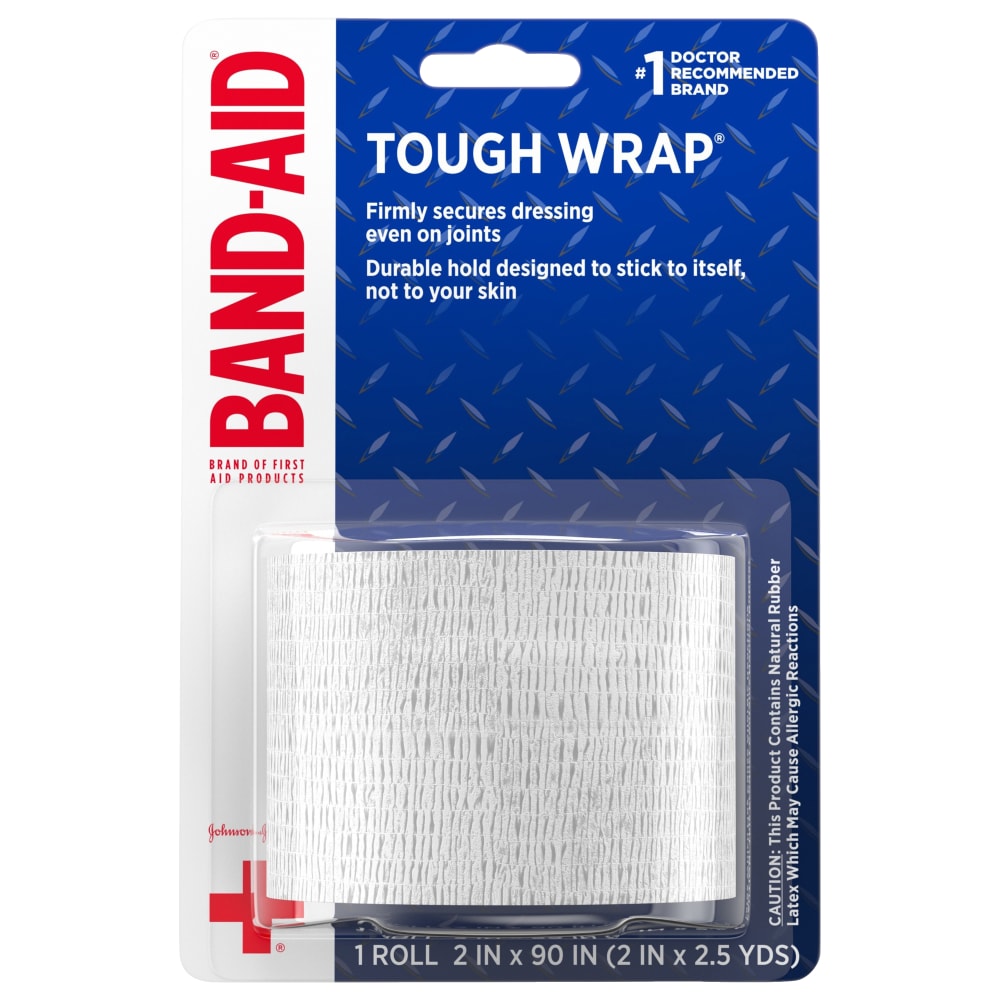 Band-Aid Brand Tough Wrap Self-Adhesive Wound Wrap, 2 In By 2.5 Yd