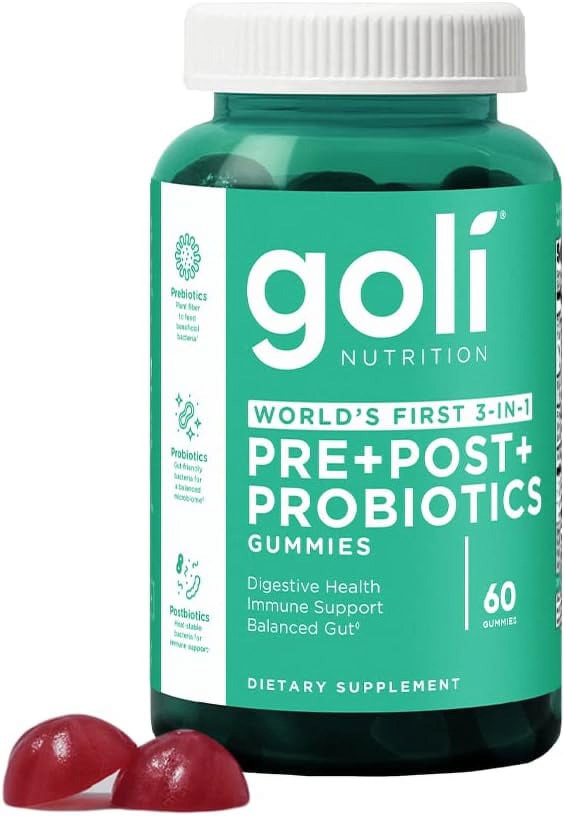 Goli Nutrition Pre + Post + Probiotics Vegan Gummies - 60ct