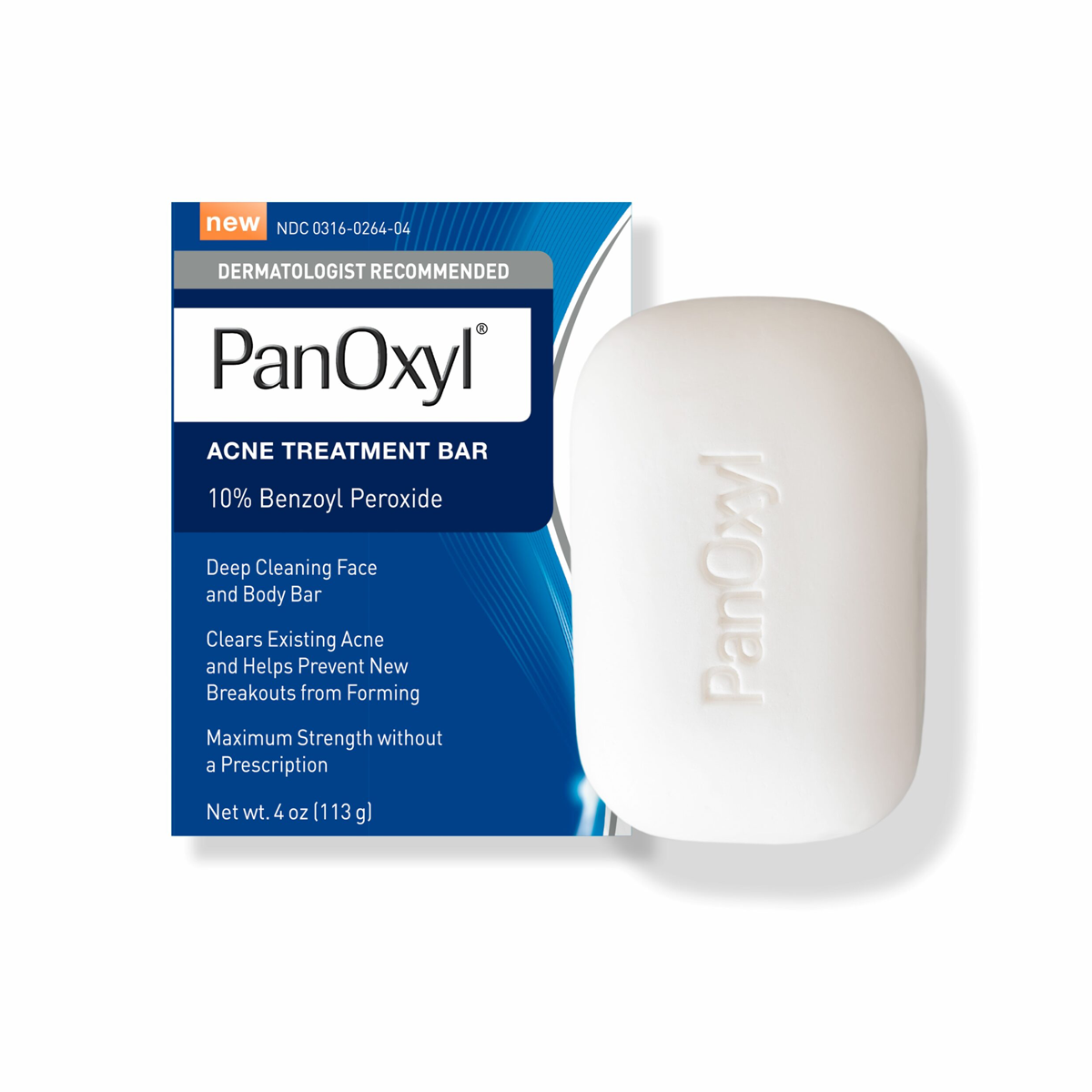 PanOxyl Acne Treatment Bar Max Strength 10% Benzoyl Peroxide 4 Oz