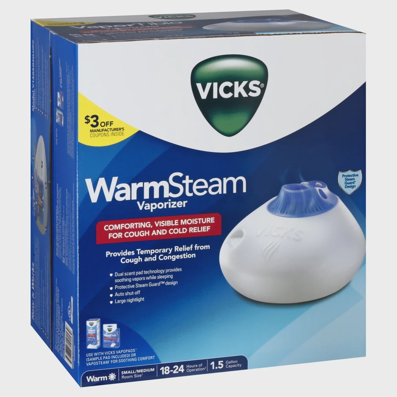 Vicks Warm Steam Vaporizer For Small/Medium Room Size