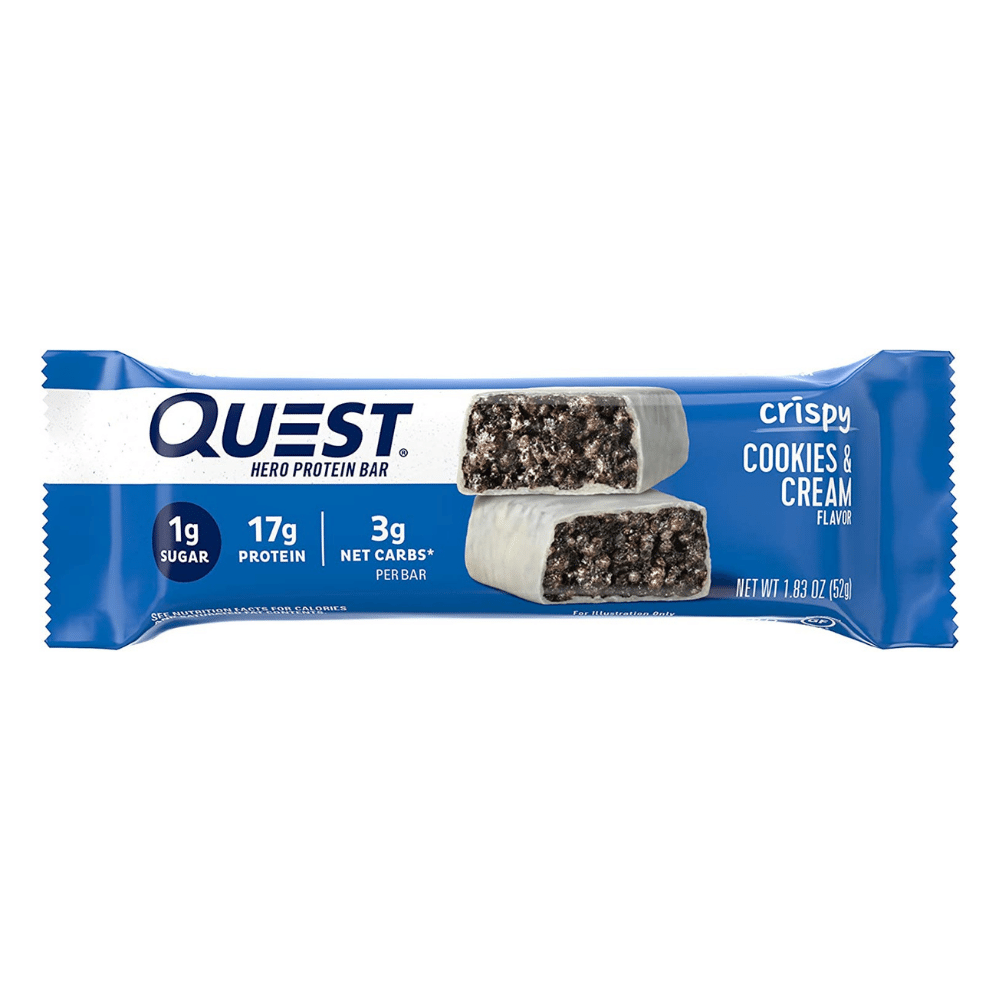Quest Hero Crispy Cookies & Cream Flavor Protein Bar, 1.83 Oz