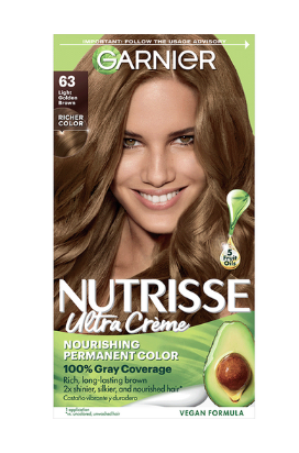 Nutrisse Garnier Nourishing Permanent Hair Color, 63 Light Golden Brown, 1 Kit