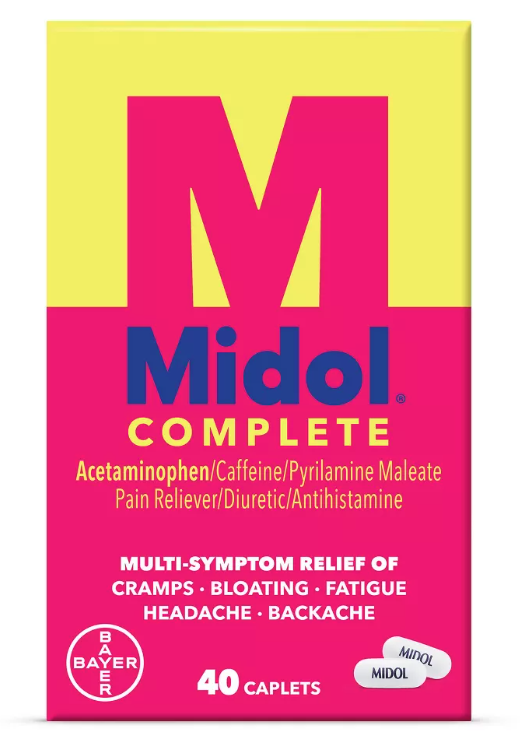 Midol Complete Menstrual Symptom Relief Acetaminophen, 40 Caps