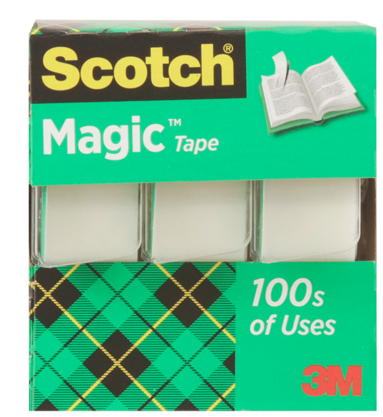 Scotch Magic Invisible Tape with Dispenser, 3/4 in x 300 in Rolls, 3 Count