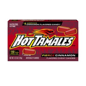 Hot Tamales Chewy Cinnamon Flavored Candy Box 4.25 oz