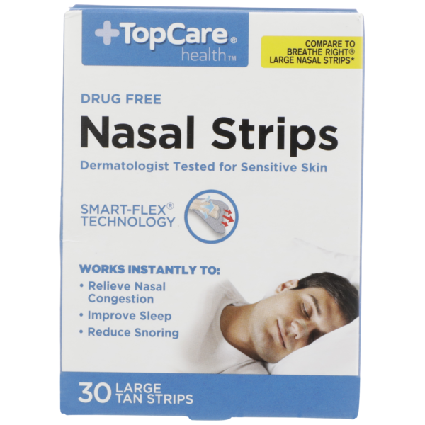 TopCare Nasal Strips Large Tan 30 ct [lundsandbyerlys.com]